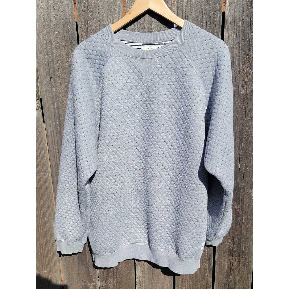 Muttonhead Light Gray Quilted Crewneck Sweater Mens XXL